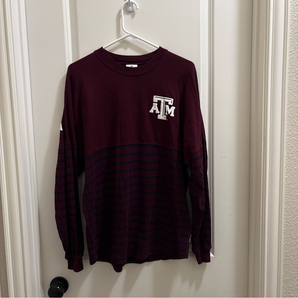 Texas A&M Aggies Long Sleeve Shirt Spirit Jersey Size Small Oversized Stripes